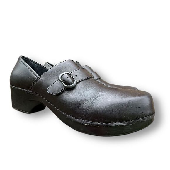 Dansko Tamara Black Leather Slip on Clog Mules Shoes EU 42 Women's size 11.5-12 - Picture 3 of 13